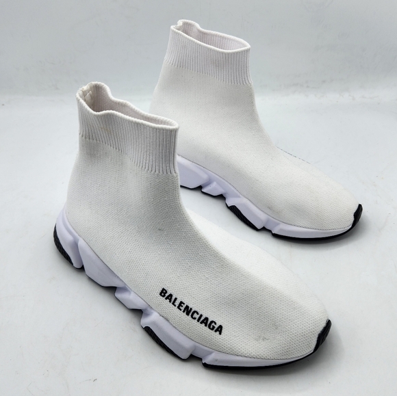 Luxury Trendy White Speed Stretch-Knit Sneakers Size 36 - Picture 4 of 15